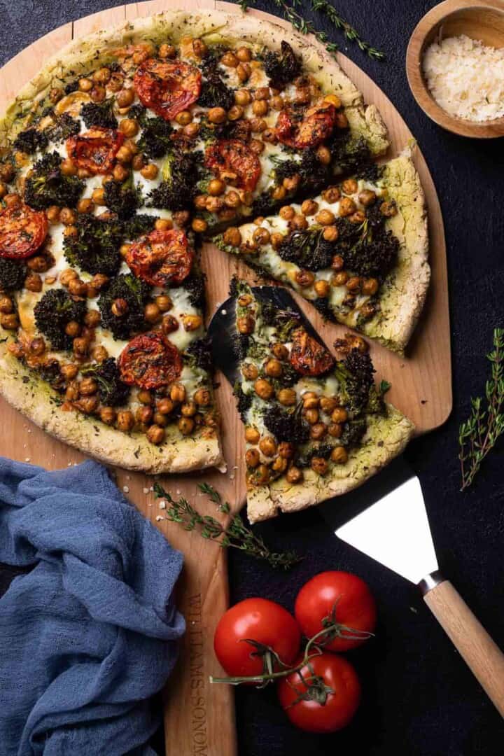 Chickpea + Veggie Gluten-Free Pesto Pizza | Orchids + Sweet Tea