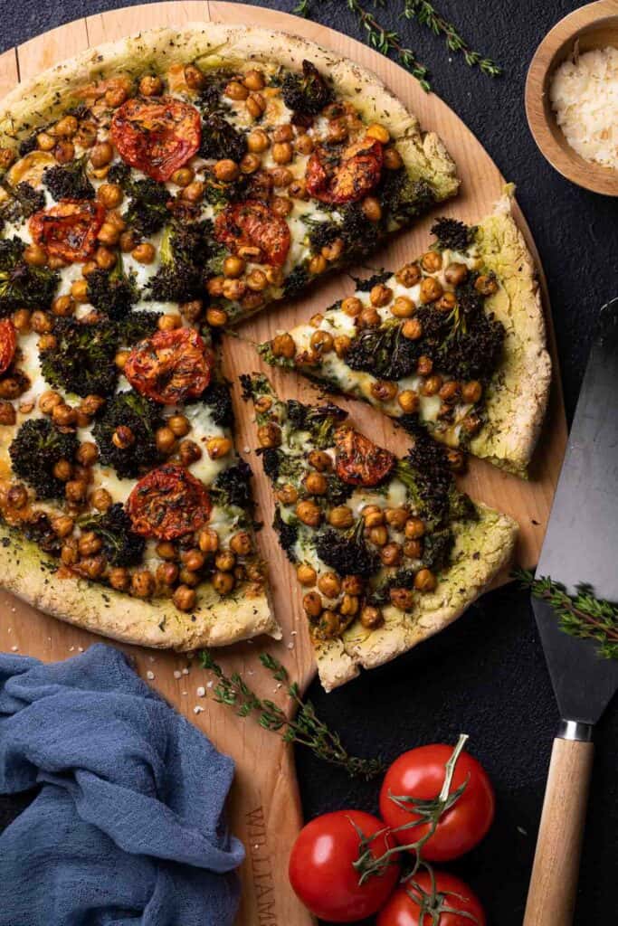 Chickpea + Veggie Gluten-Free Pesto Pizza | Orchids + Sweet Tea