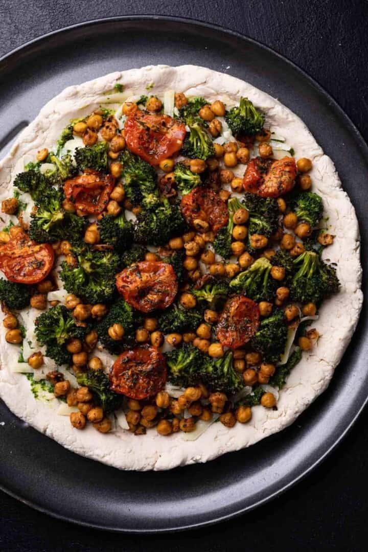 Chickpea + Veggie Gluten-Free Pesto Pizza | Orchids + Sweet Tea