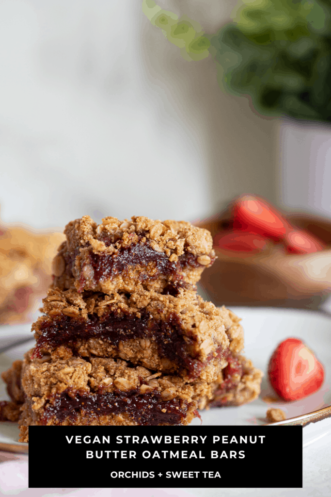 Vegan Strawberry Peanut Butter Oatmeal Bars | Orchids + Sweet Tea