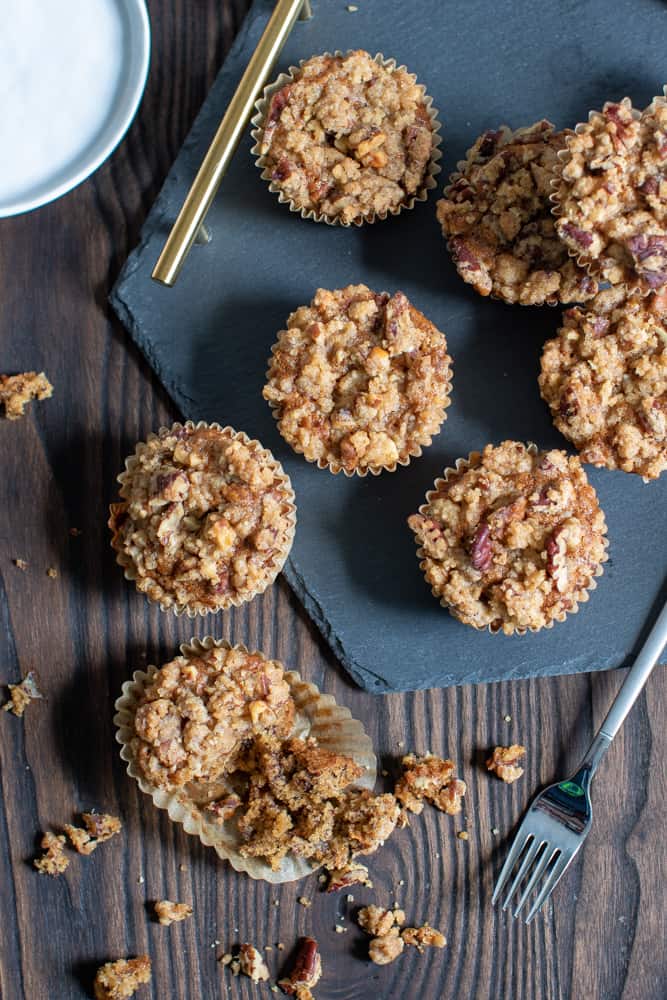 Vegan Cinnamon Banana Crumble Muffins | Orchids + Sweet Tea