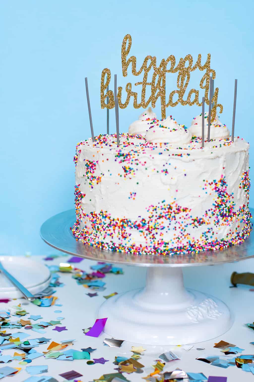 Vegan Funfetti Cake + Vanilla Buttercream - Orchids + Sweet Tea