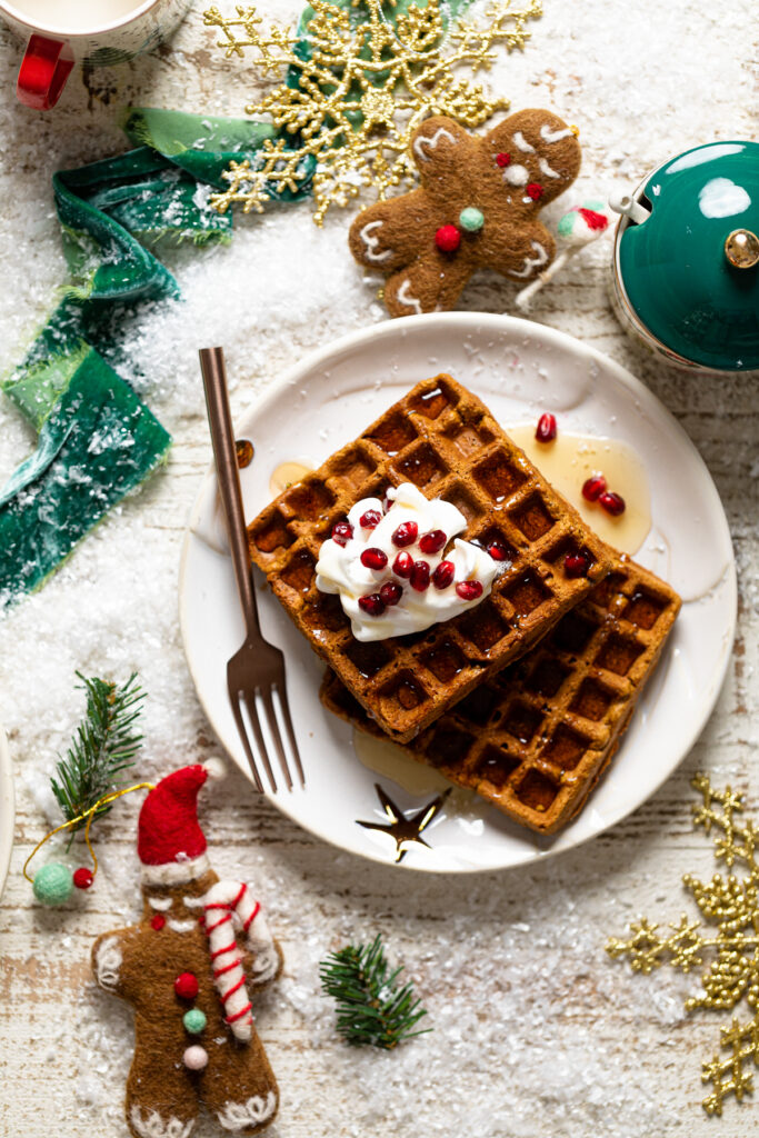 Easy Vegan Gluten-Free Gingerbread Waffles | Orchids + Sweet Tea