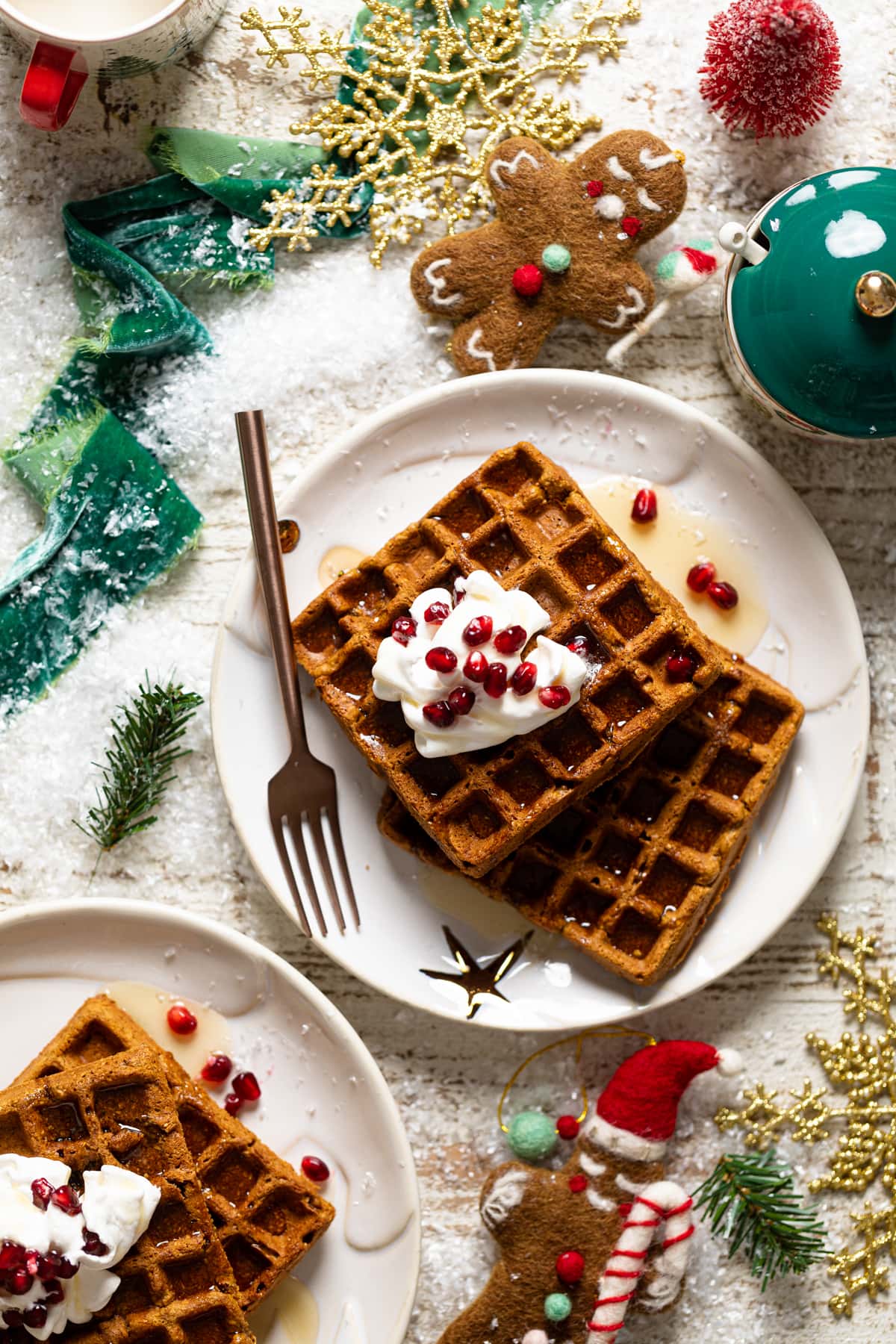 Healthy Gluten-Free Gingerbread Toaster Waffles - Em's NutFree Eats