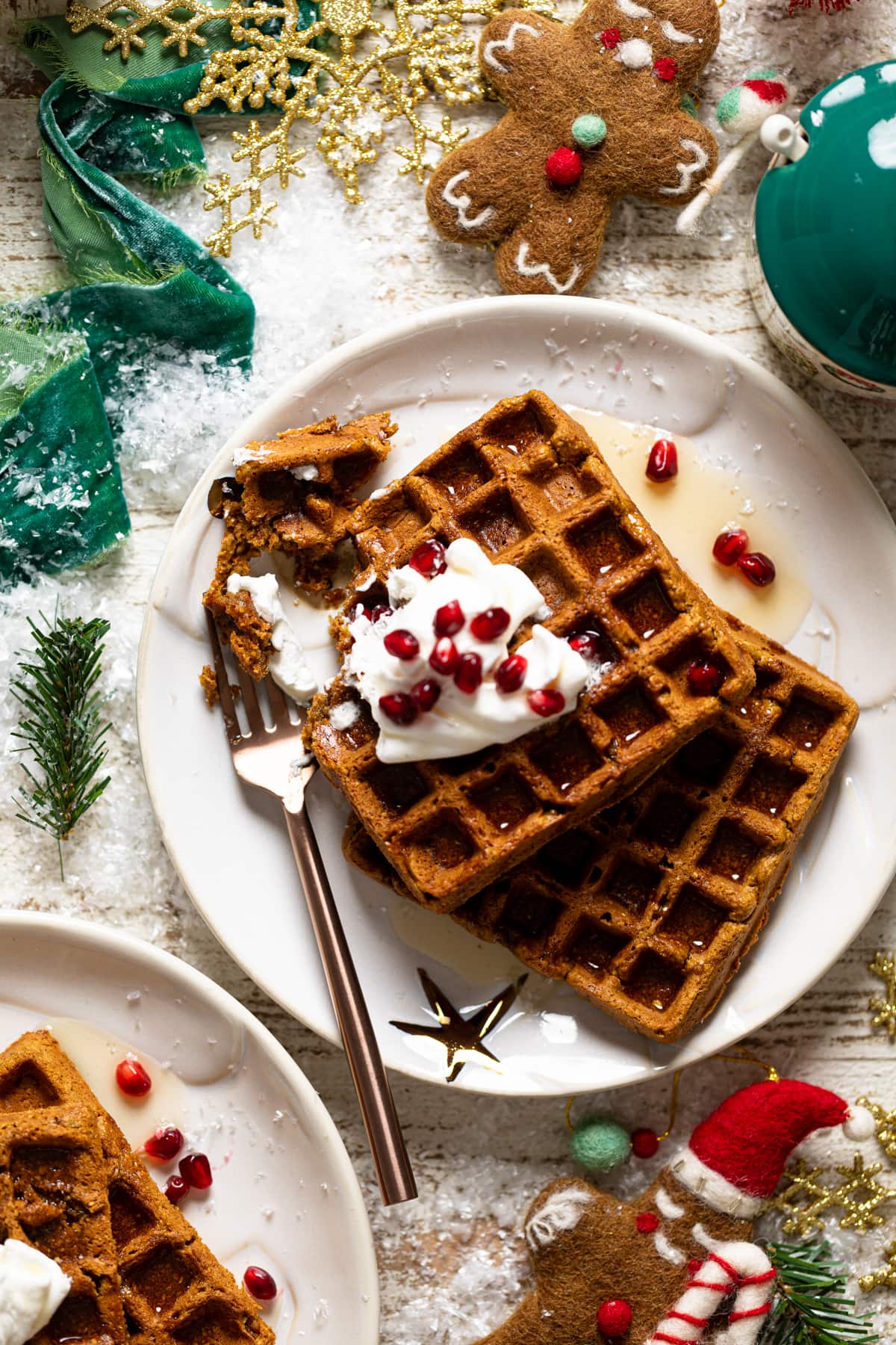 the BEST Gingerbread Waffles (+how to freeze, keep warm, make ahead)