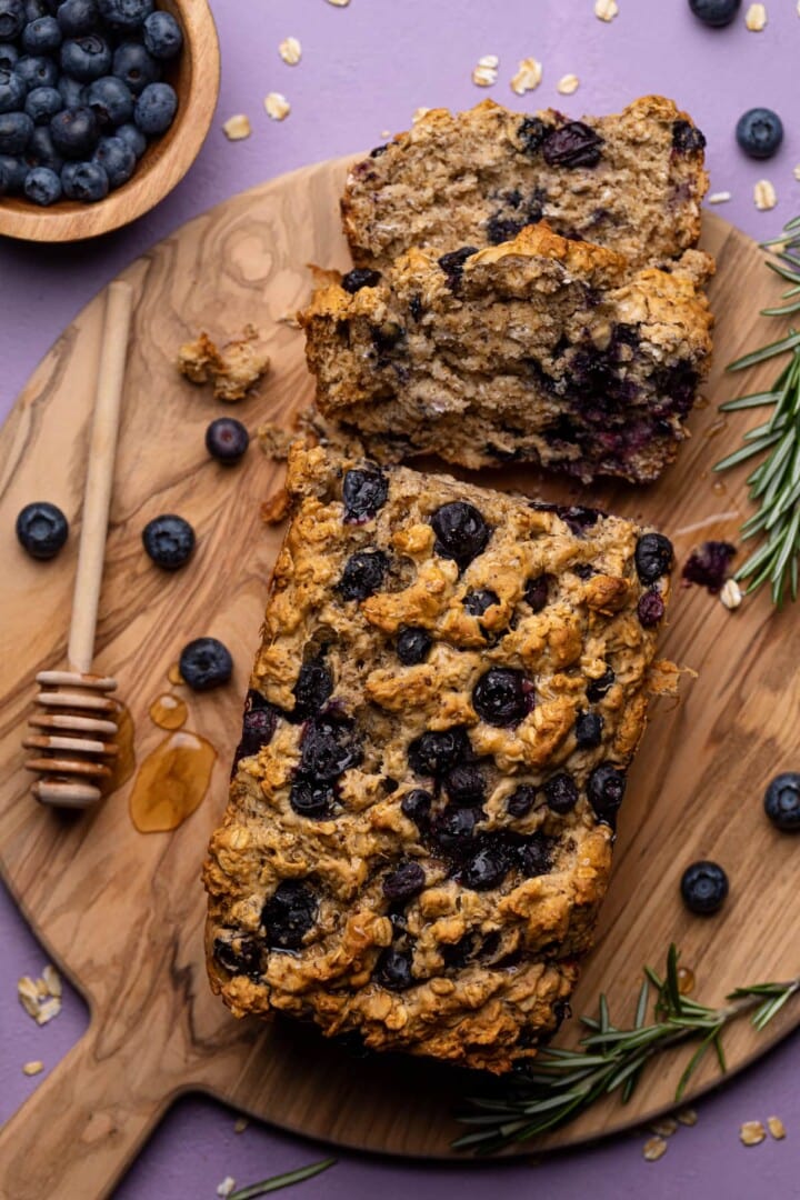 Healthy Blueberry Oatmeal Breakfast Bread | Orchids + Sweet Tea