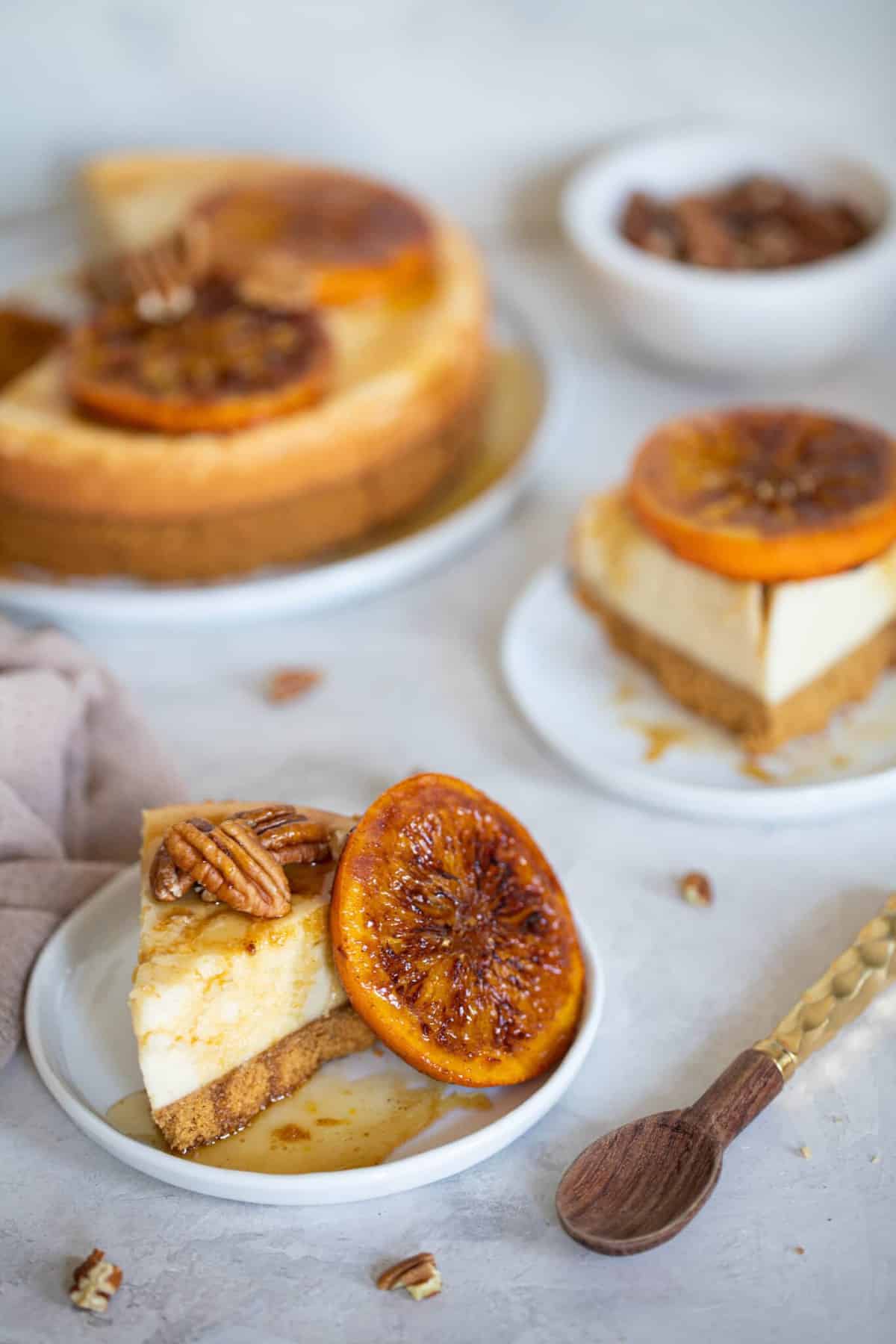 Spiced Orange Cheesecake with Pecan Crust - Orchids + Sweet Tea