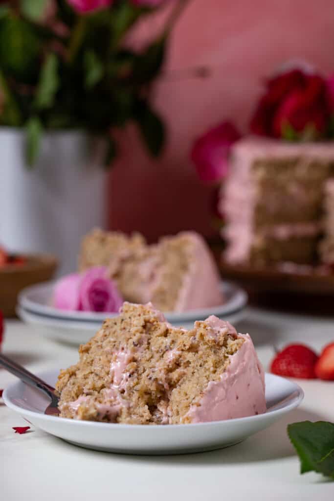 Vegan Strawberry Cake with Oatmeal - Orchids + Sweet Tea