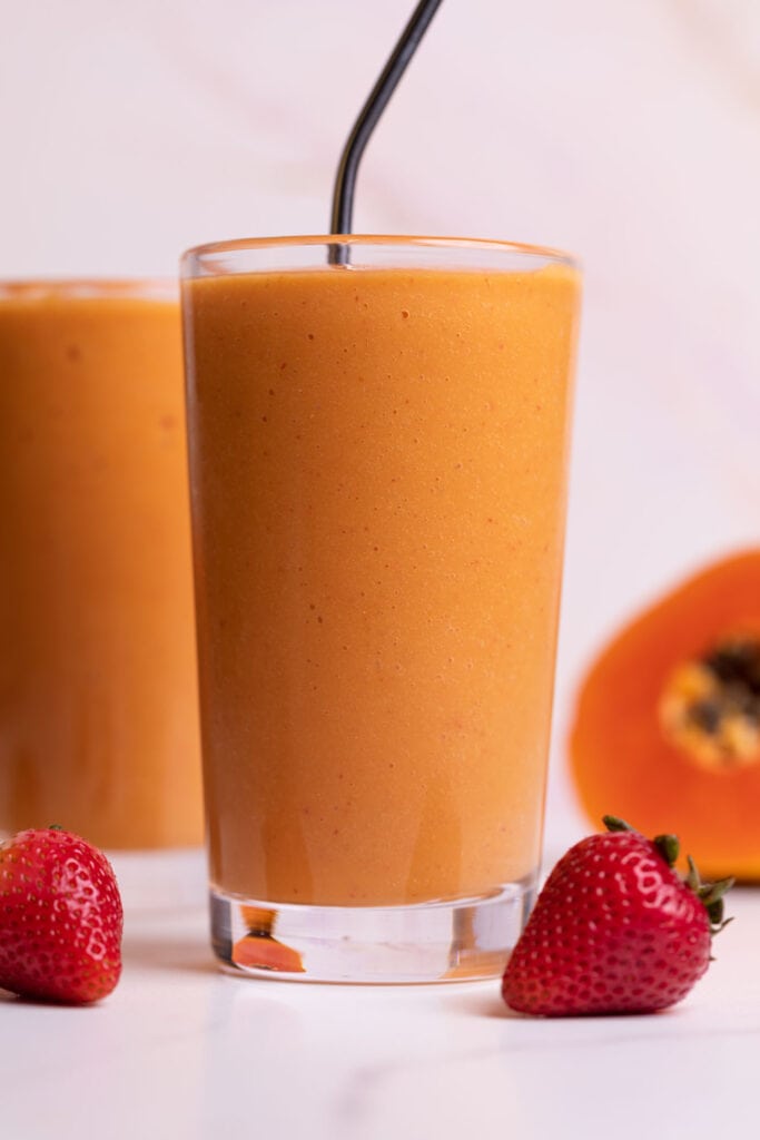 Strawberry Mango Papaya Smoothie Orchids + Sweet Tea