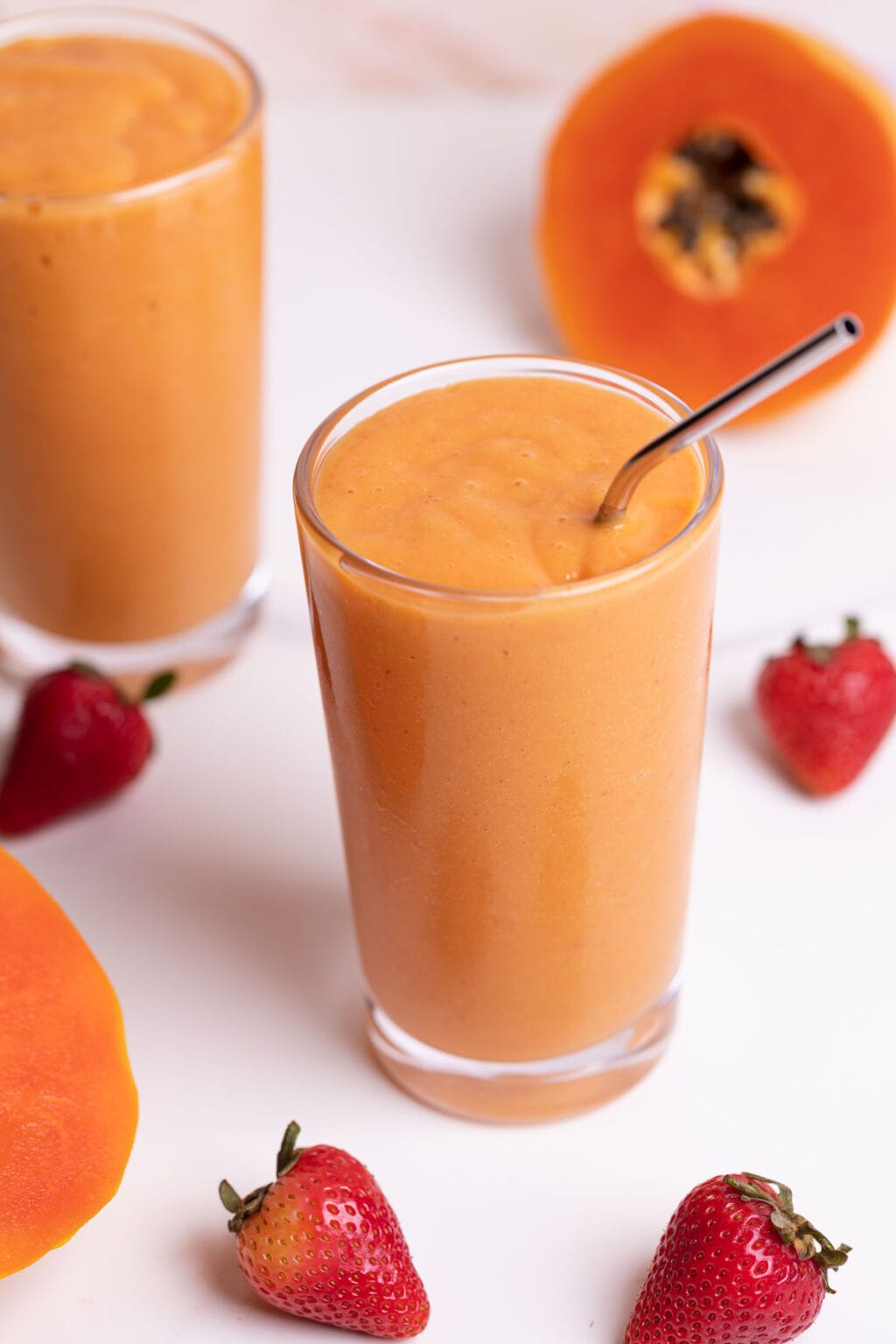 Strawberry Mango Papaya Smoothie | Orchids + Sweet Tea