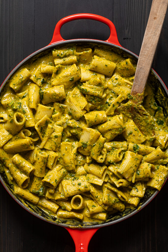 Creamy Vegan Sweet Potato Pasta Skillet | Orchids + Sweet Tea