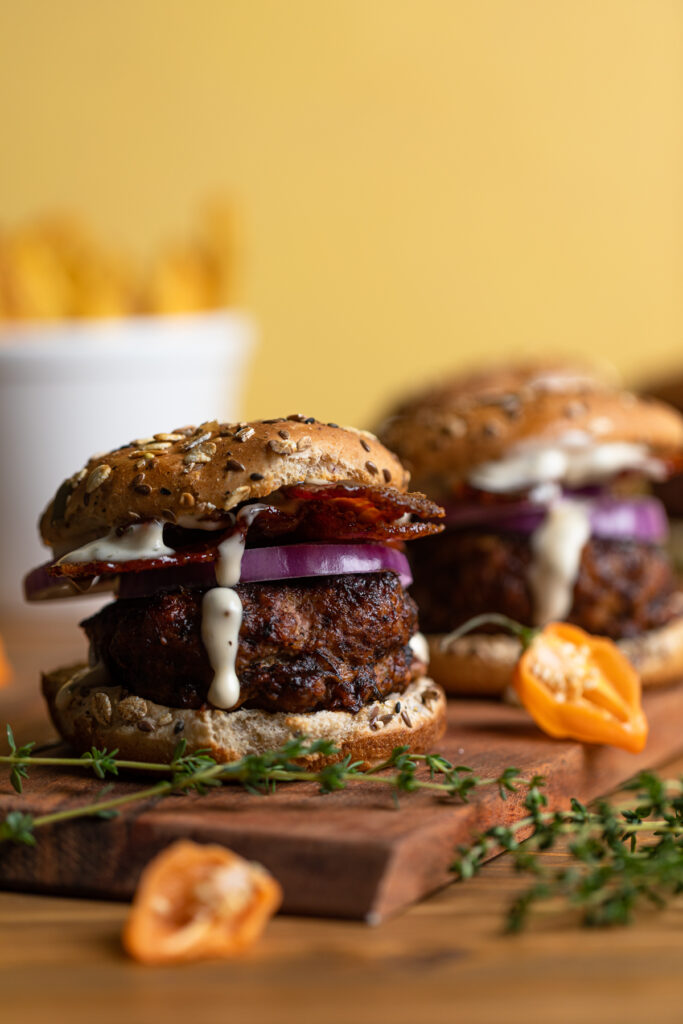 Jerk Turkey Burgers with Candied Bacon | Orchids + Sweet Tea