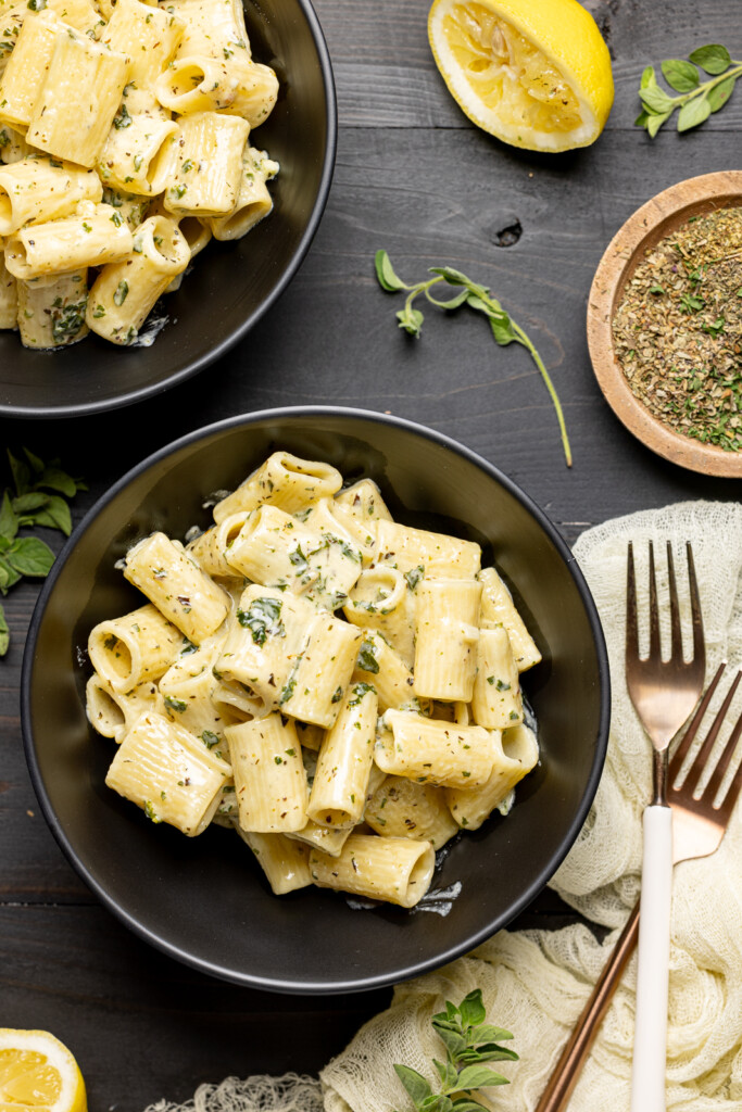 Creamy Lemon Garlic Herb Kale Pasta | Orchids + Sweet Tea