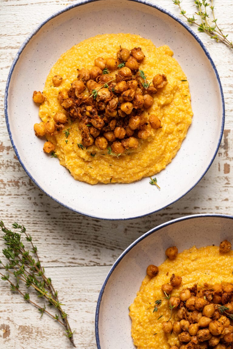 Cajun Sweet Potato Grits with Crispy Chickpeas | Orchids + Sweet Tea