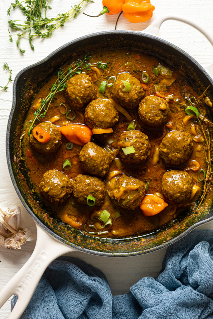 Spicy Curry Vegan Meatballs + Orzo | Orchids + Sweet Tea