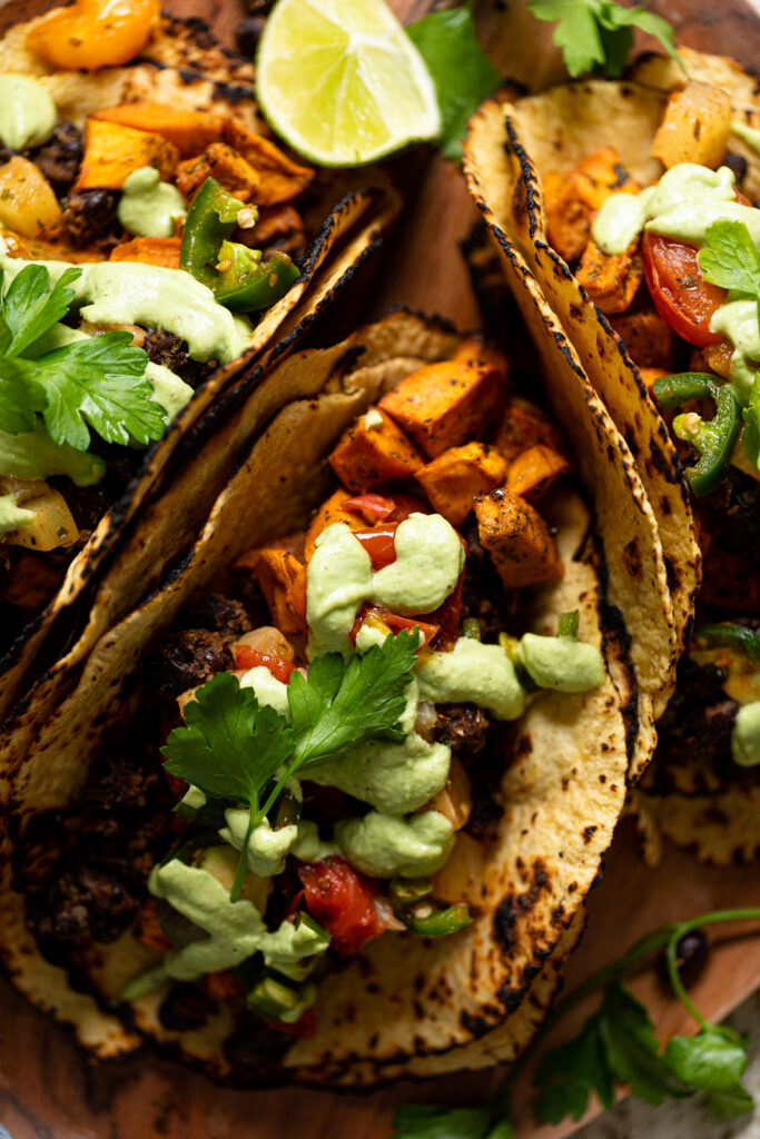 Roasted Sweet Potato Black Bean Tacos | Orchids + Sweet Tea