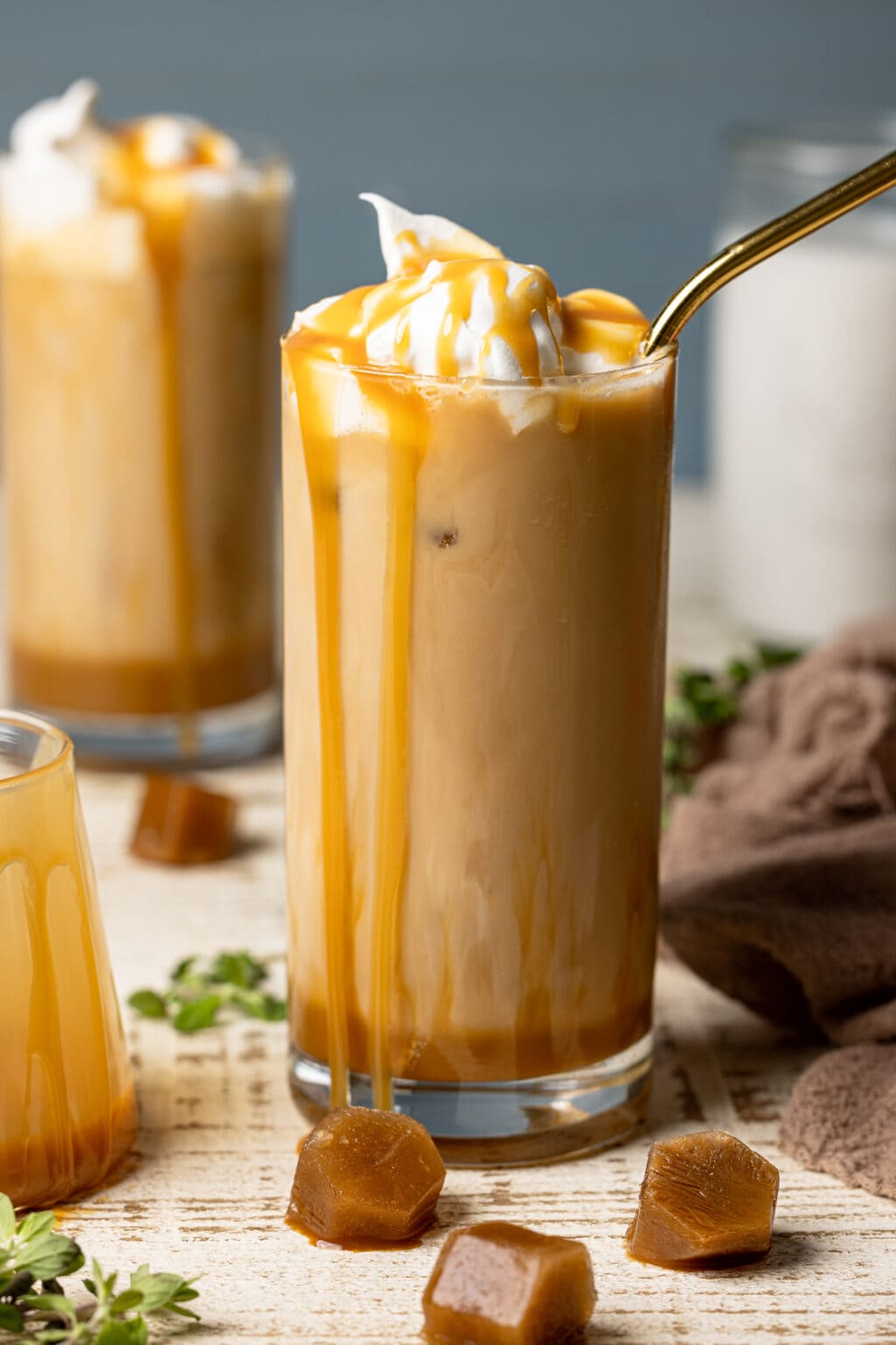 Iced Caramel Latte [with Coffee Ice Cubes] | Orchids + Sweet Tea