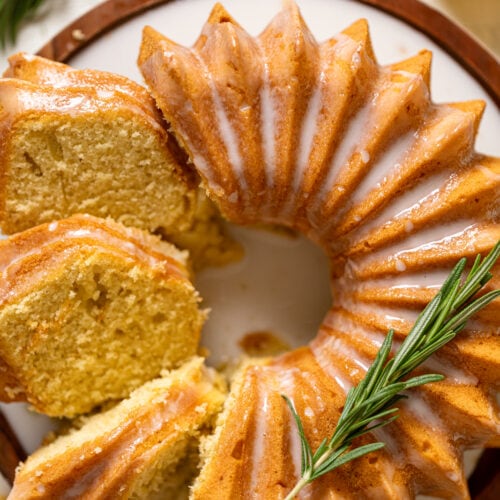 Gingerbread Bundt Cake with Lemon Glaze - Greedy Eats