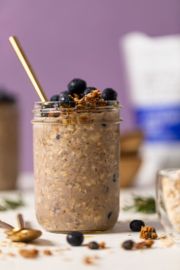 Protein Loaded Blueberry Overnight Oats | Orchids + Sweet Tea