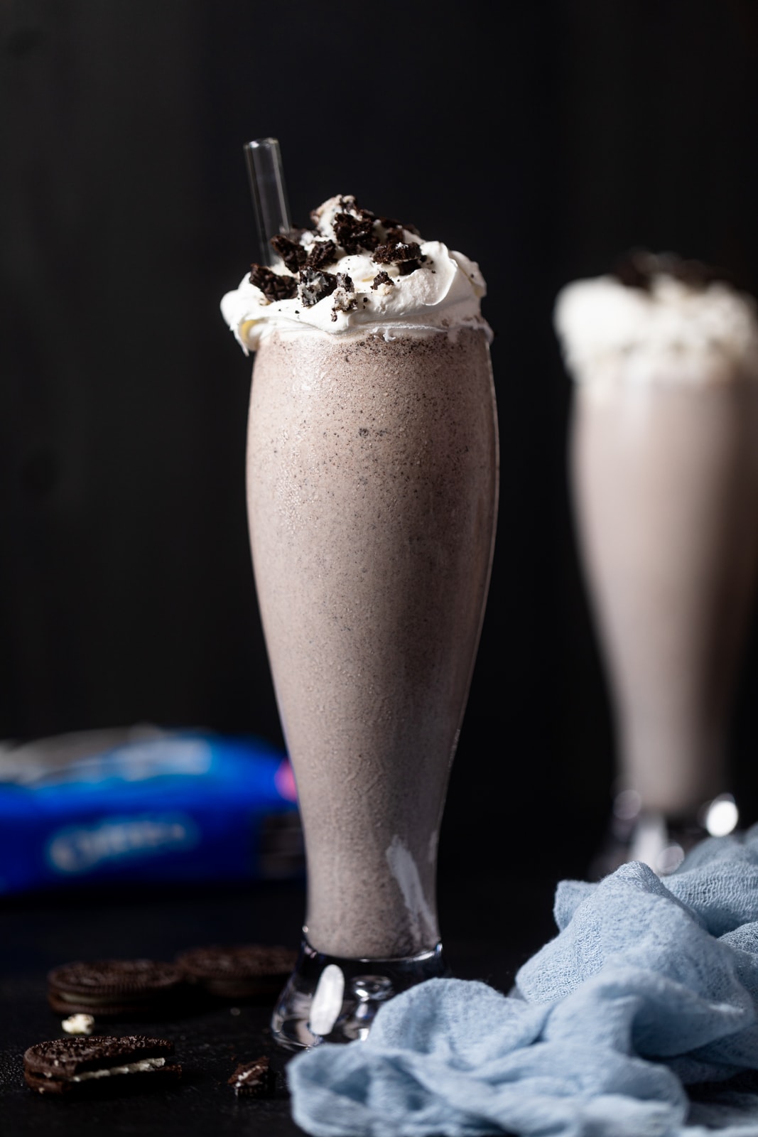 Oreo Milkshake Gift Set with 2 Glass Cups, Ice Cream Scoop, 2 Straws ~ No  Oreos