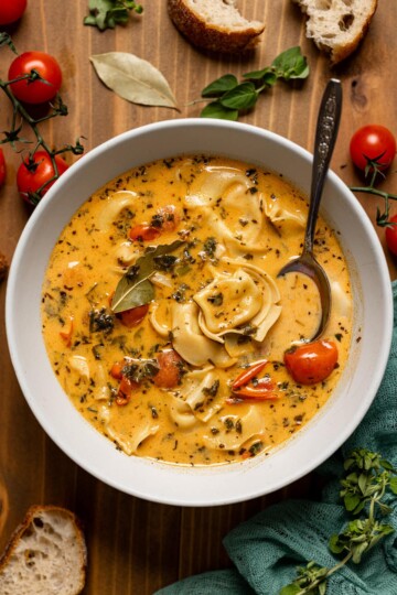 Creamy Tuscan Tortellini Soup | Orchids + Sweet Tea