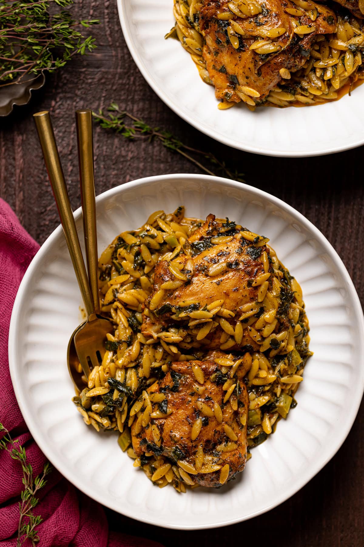 One-Pan Spicy Chicken Thighs with Orzo Recipe