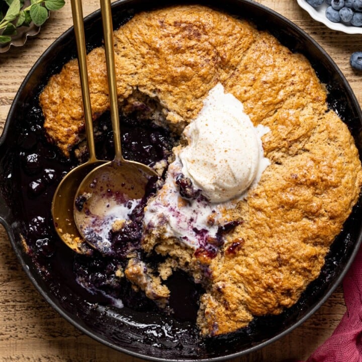 Skillet Blueberry Cobbler with Cinnamon Biscuits | Orchids + Sweet Tea