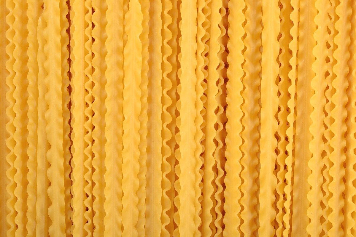 Mafaldine ribbon pasta with wavy edges.