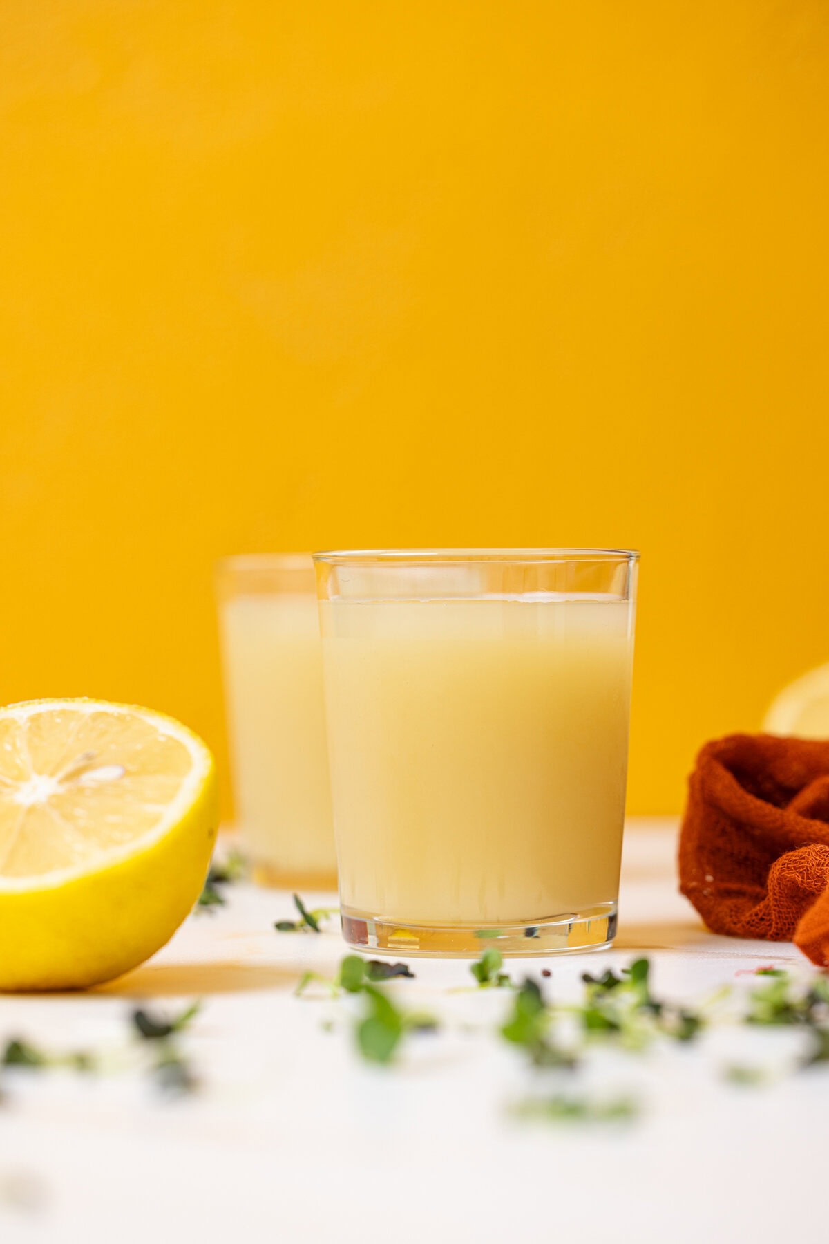 Lemon juice in two glasses.