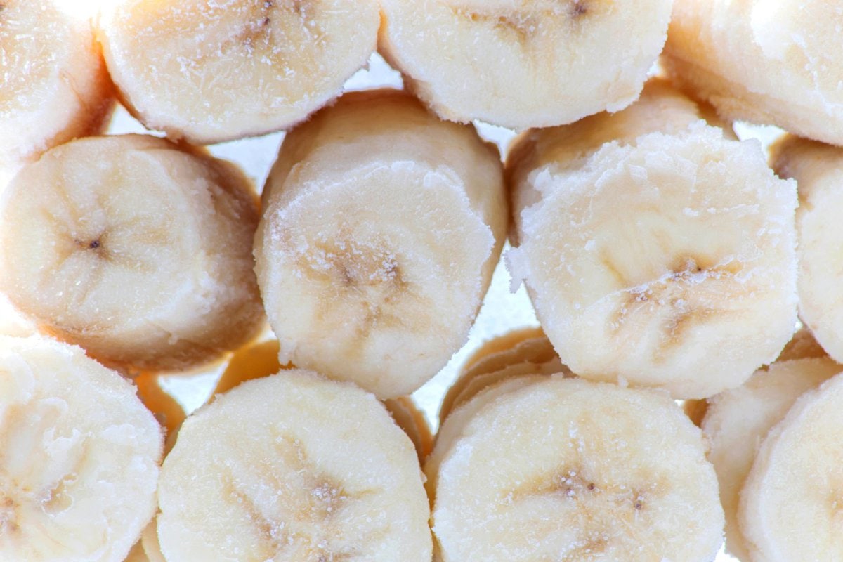 Frozen chopped banana.