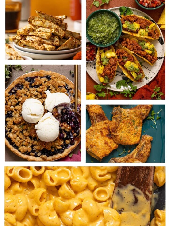 Collage of different dishes.