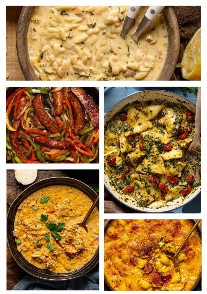 One pot dishes collage.