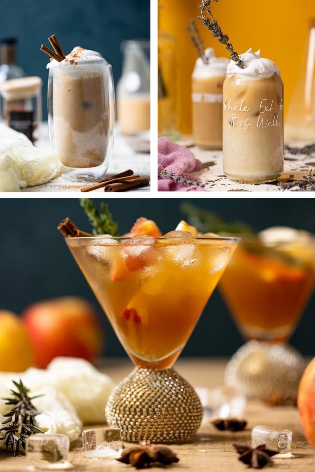 fall drinks collage.