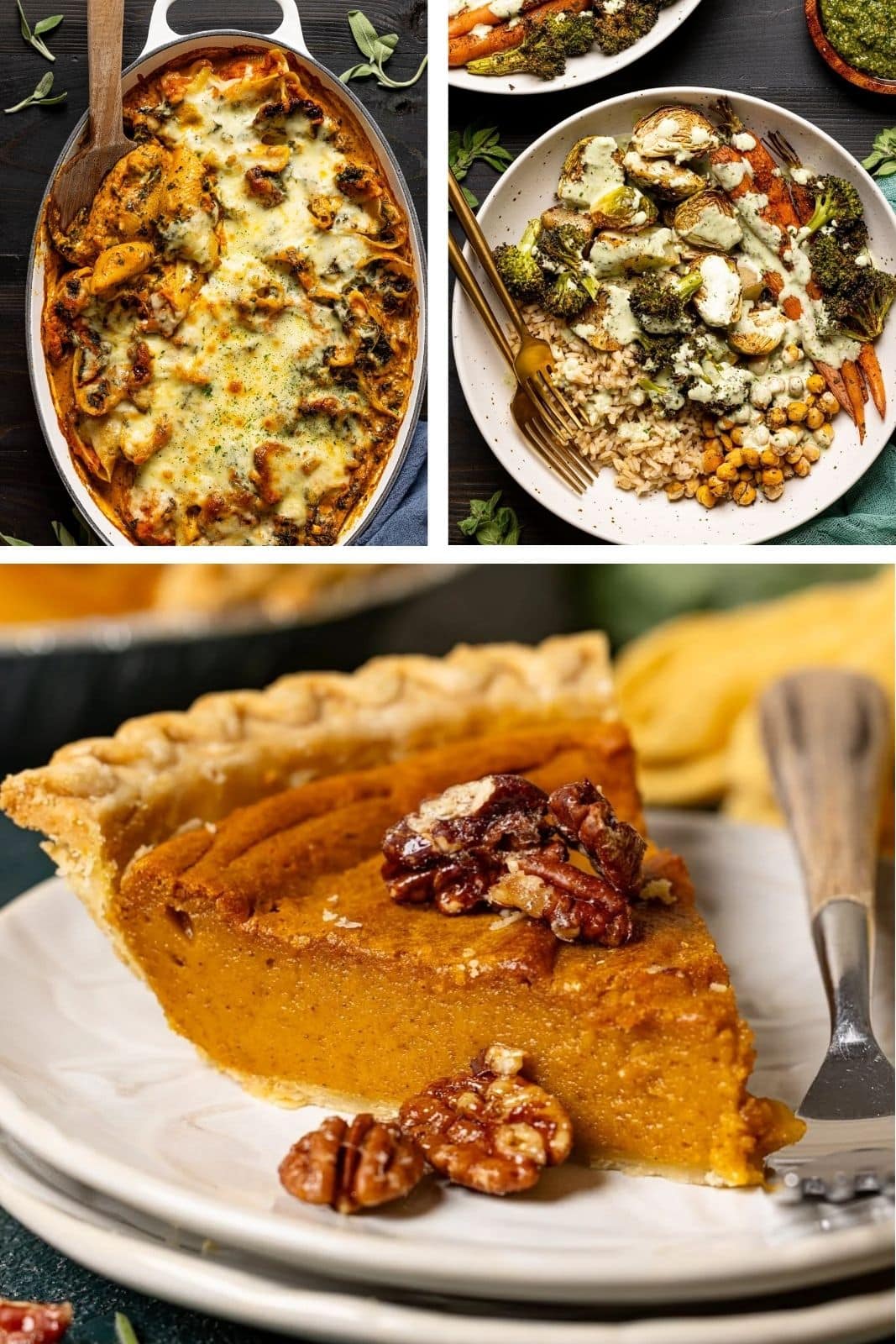 Collage of fall dishes