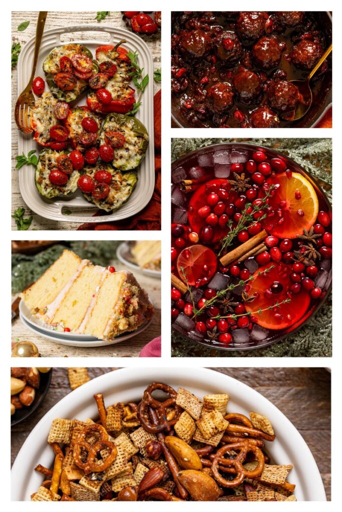 Collage of Christmas recipes.