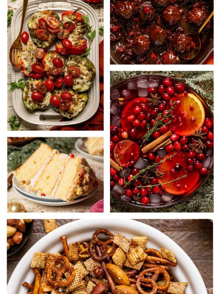 Collage of Christmas recipes.