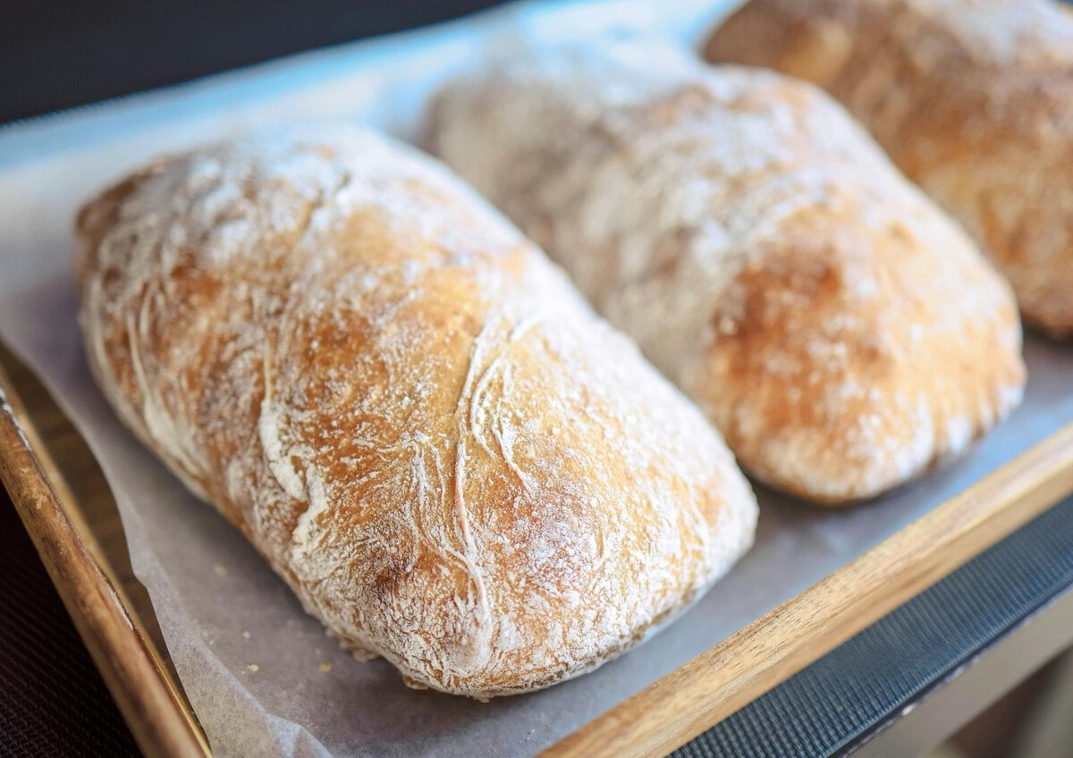 Loaves of Ciabatta.