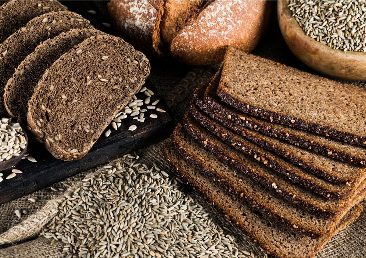 Rye Bread cut into slices.