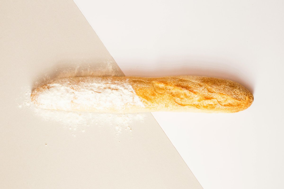 Baguette with flour.